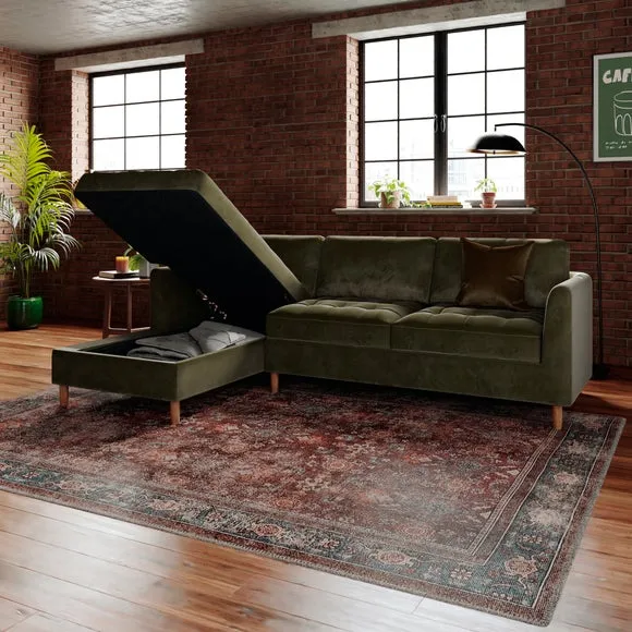 Max Velvet Corner Storage Sofa Bed 3