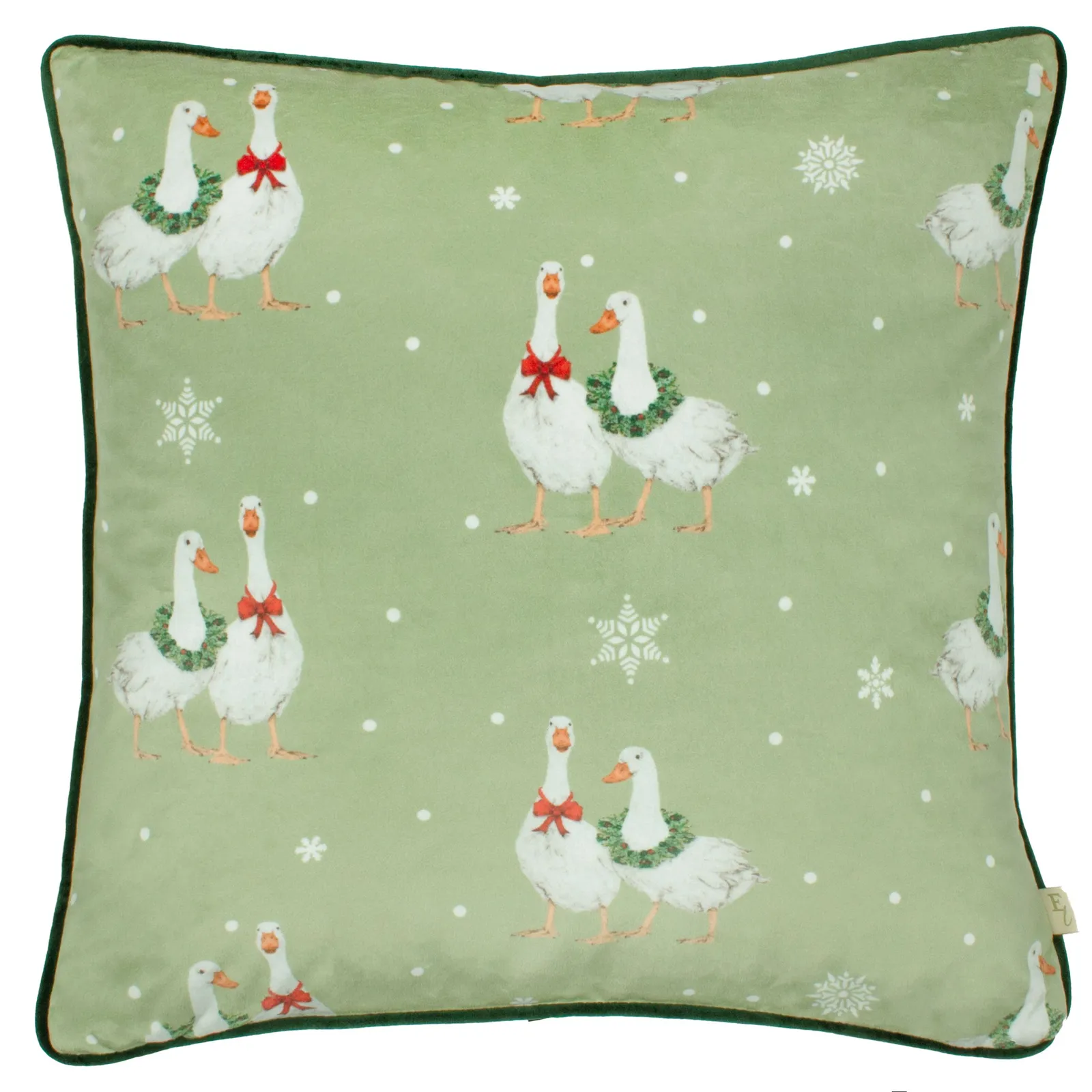 Evans Lichfield Winter Geese Festive Piped Polyester Filled Cushion