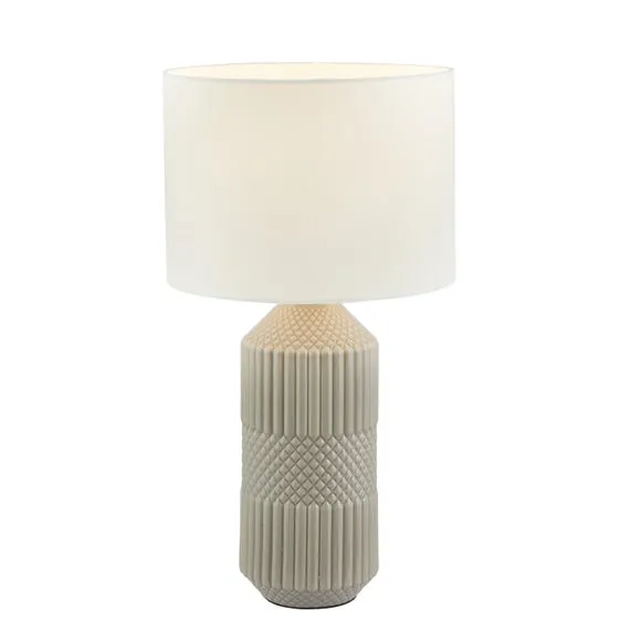Meribel Tall Geo Textured Ceramic Table Lamp 3