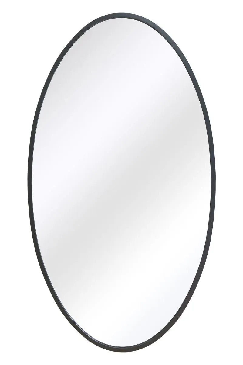 MirrorOutlet Black Metal Framed Oval Garden Wall Mirror 79" X 44" (200 x 112CM) 6