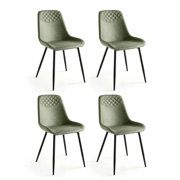 Walden Set of 4 Dining Chairs, Faux Leather 5