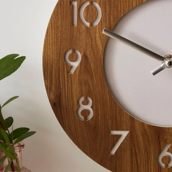 Dark Oak Effect Wall Clock 2