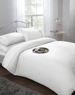 New Edge Blinds Carlton Collection Duvet Set in White
