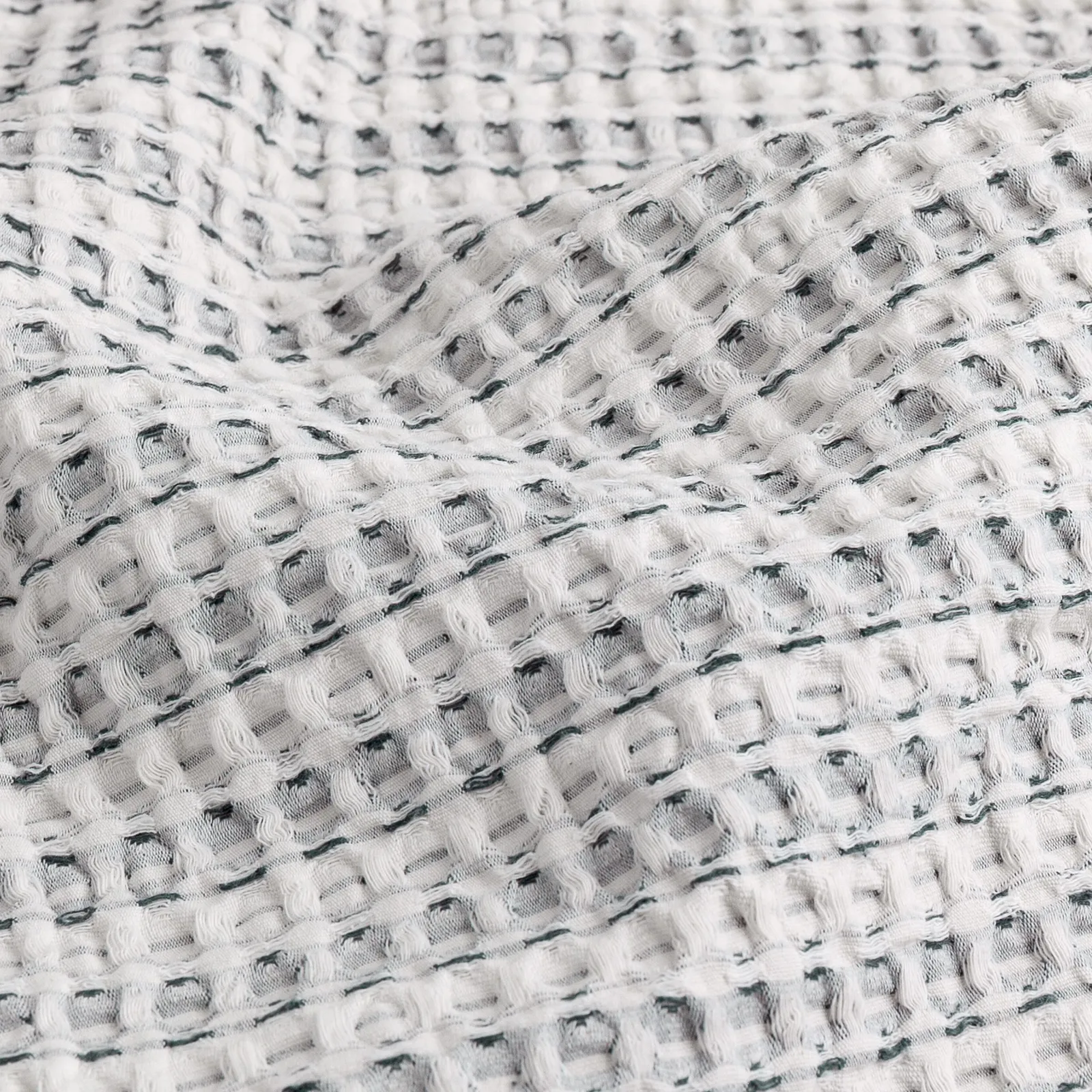 Yard Waffle 100% Cotton Textured Bedspread in Blue 6