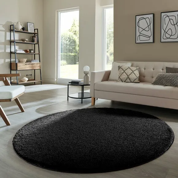 Sheen Shaggy Round Rug 1