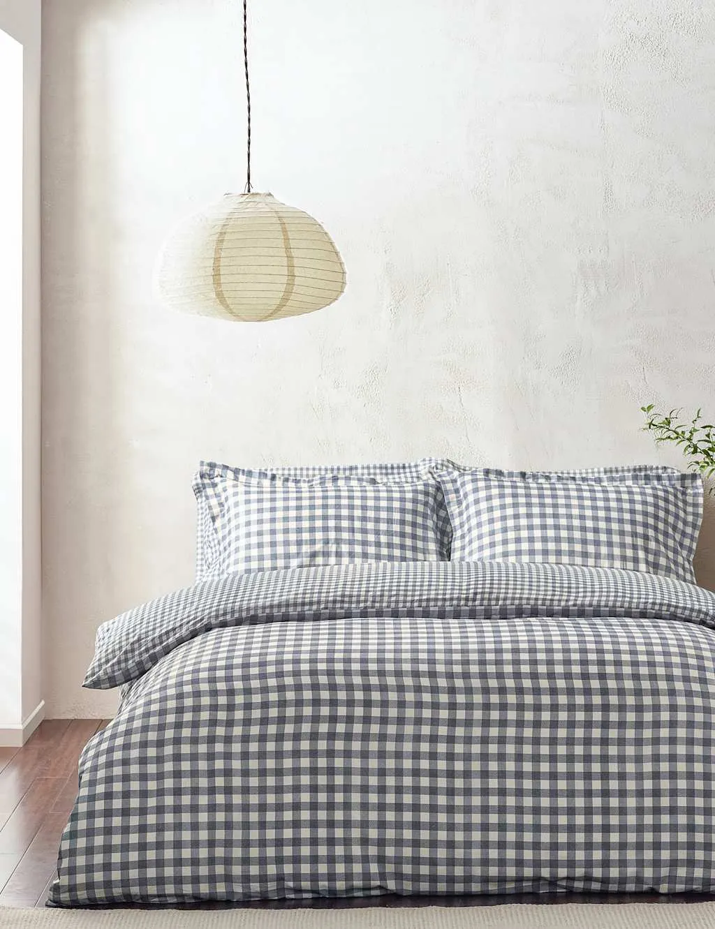 YARD Washed Cotton Barton Gingham Bedding Set Navy Mix