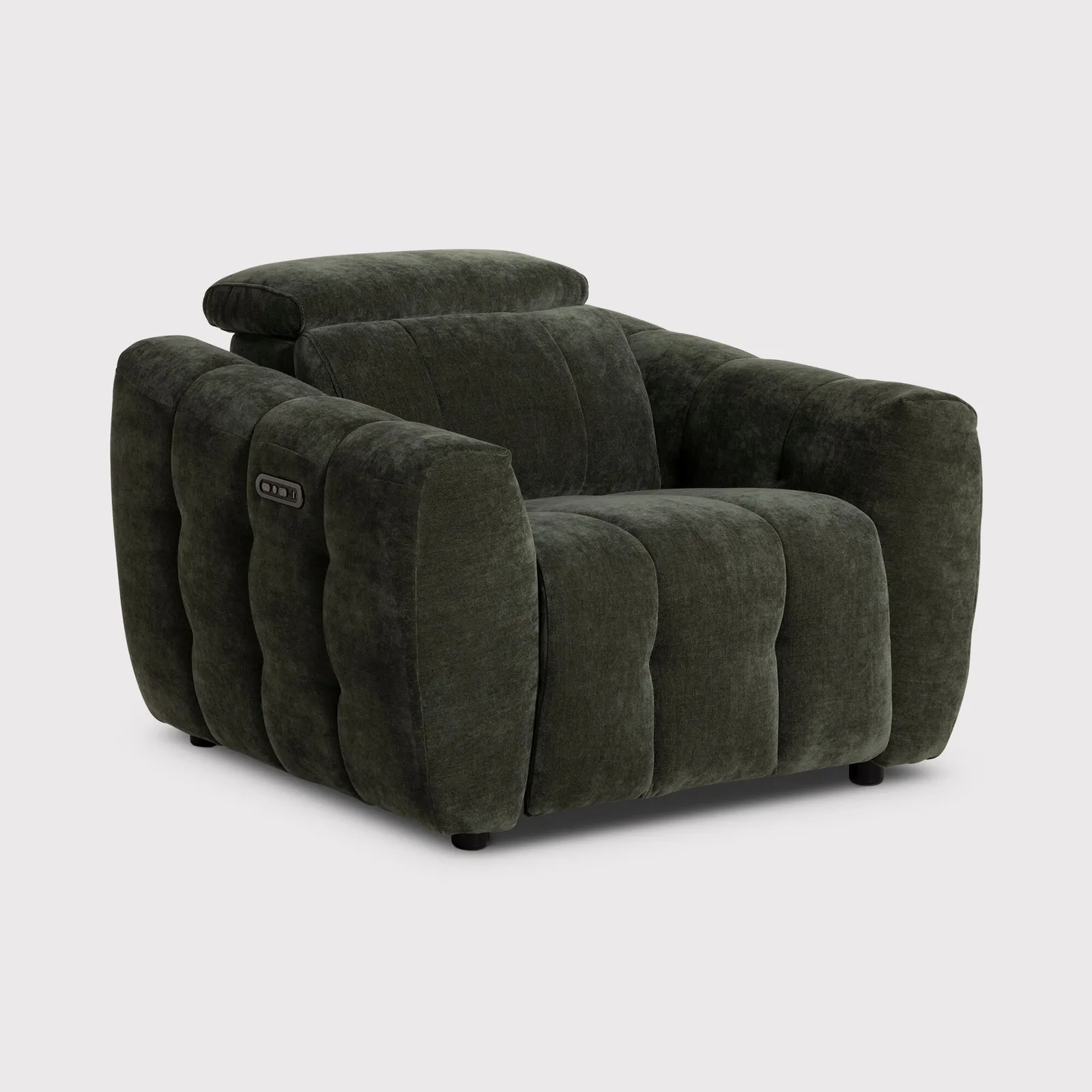 Montgomery Power Recliner Chair & Headrest, Green Fabric | Barker & Stonehouse 1