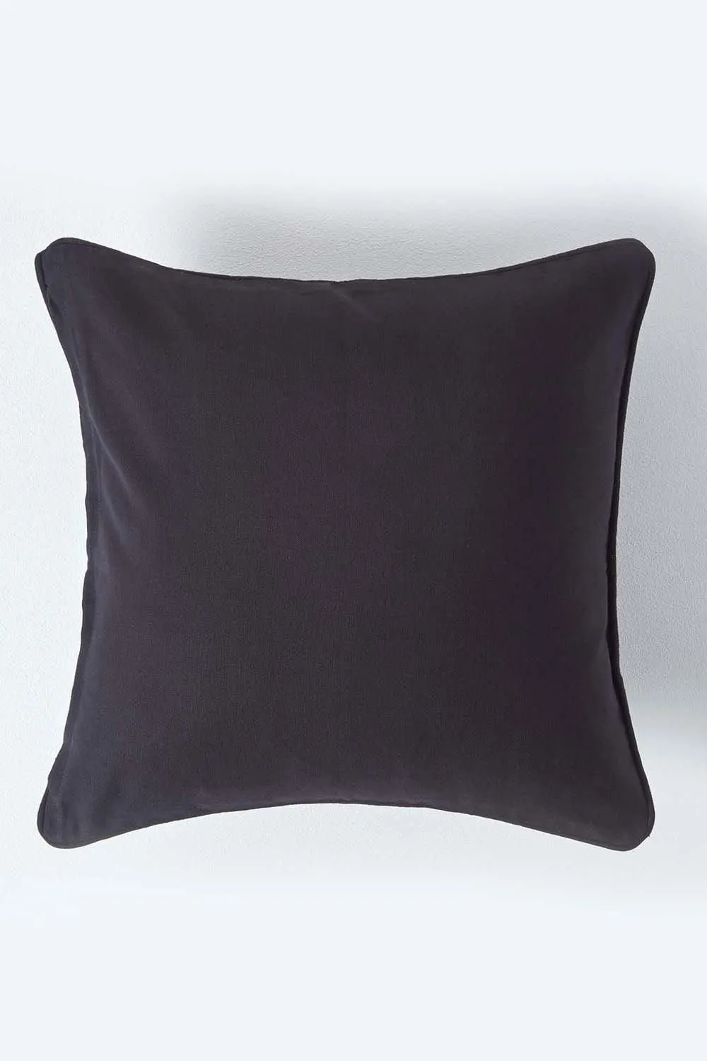 Homescapes Cotton Plain Cushion Cover in Black 1