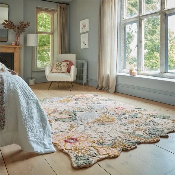 Daphne Floral Shaped Wool Rug 1