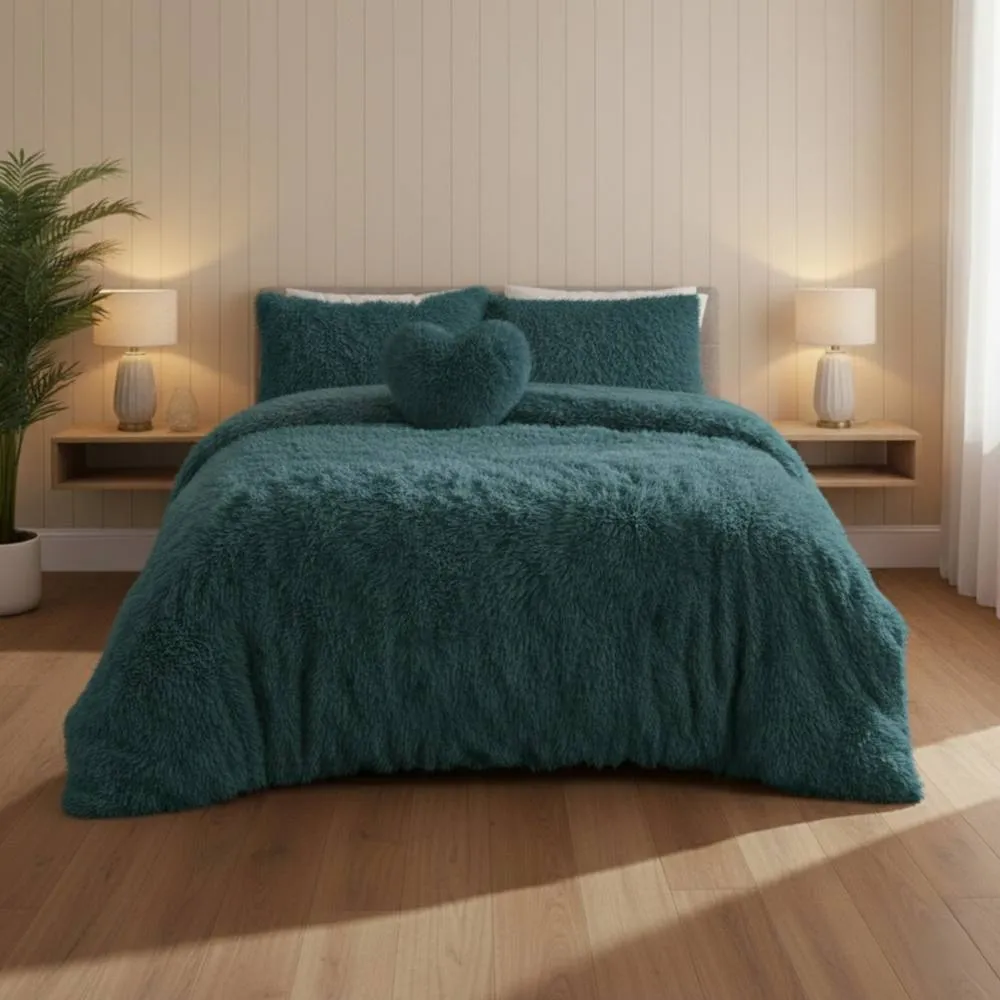 Snug City Super Fluffy Duvet Cover Ultra Soft, Cloud-Like Comfort Snug Sleep in Teal