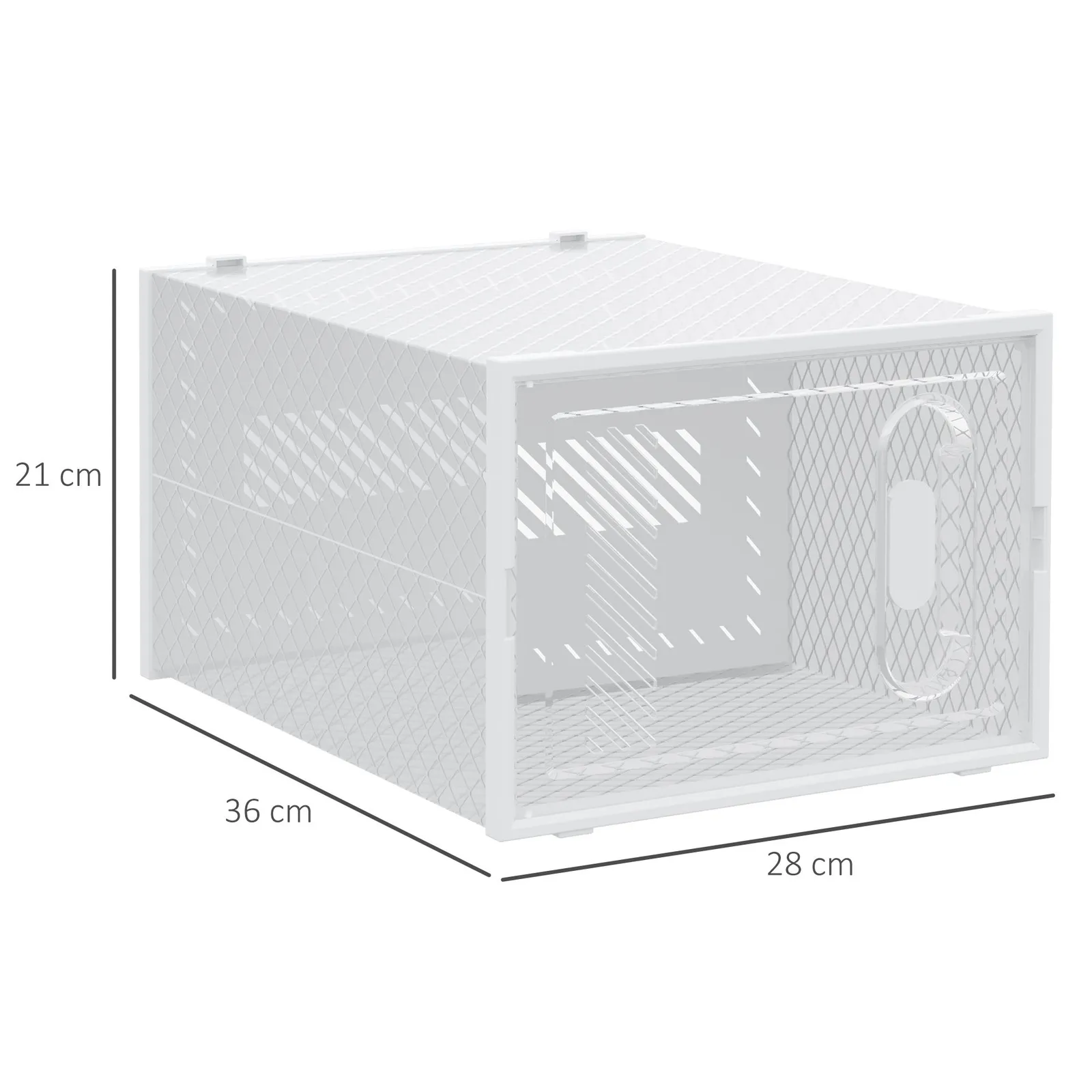 HOMCOM 8PCS Stackable Clear Plastic Shoe Storage Box for UK/EU Size 12/46 3