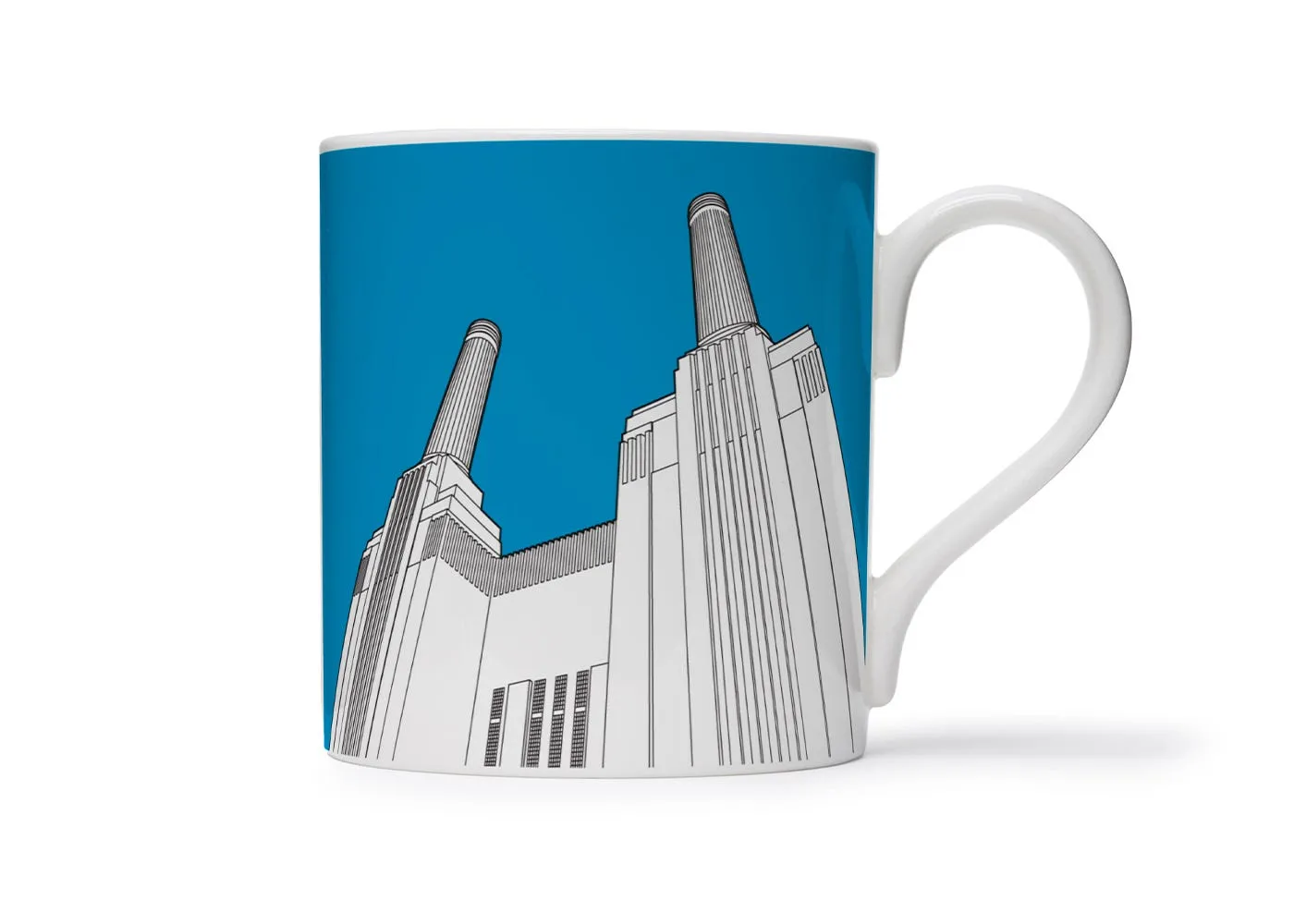 People Will Always Need Plates Architectural Mug Battersea Power Station Blue
