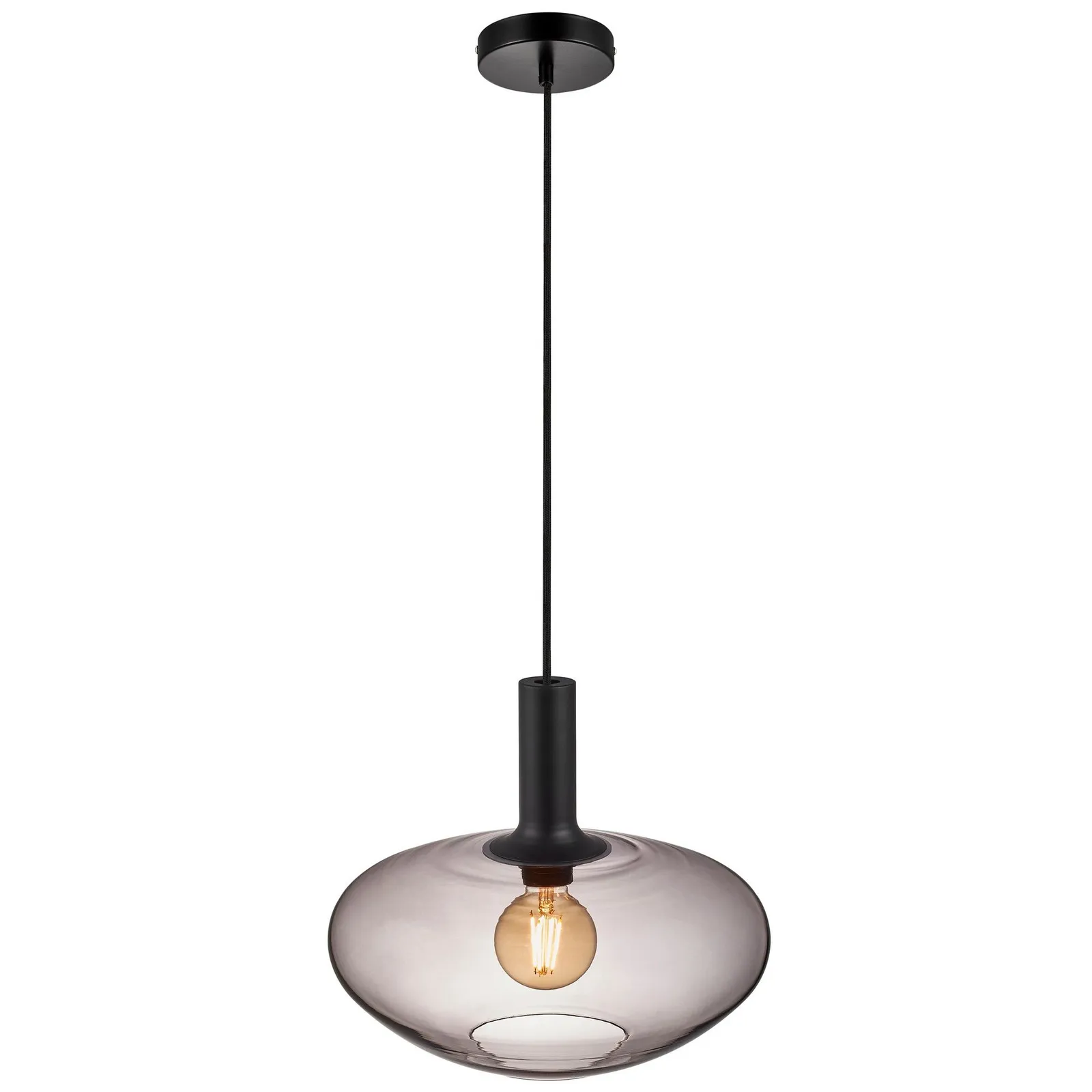 Nordlux Alton Pendant Light Black Glass Dining Room E27 Mains 35cm 3