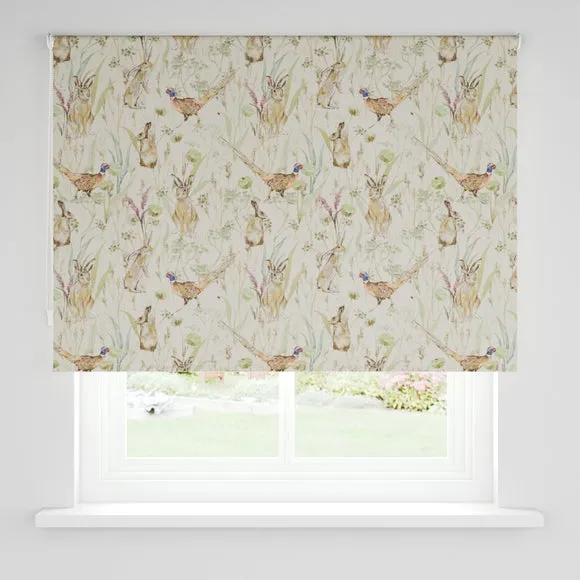 Hare and Pheasant Blackout Roller Blind 3