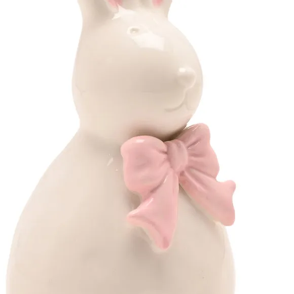 Eggstraordinary Gift Co. Sitting Bunny with Pink Bow Ornament 4