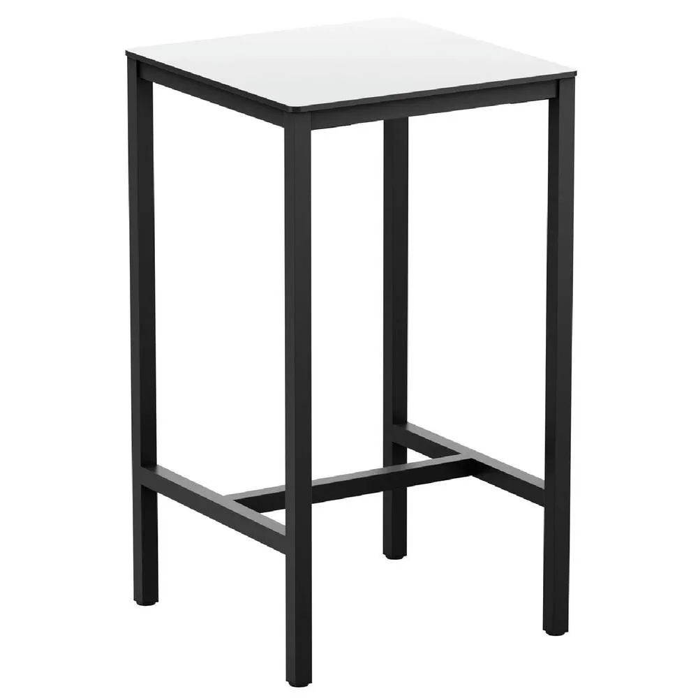 netfurniture Extrema White Poseur Table Black - 69 x 69cm 2