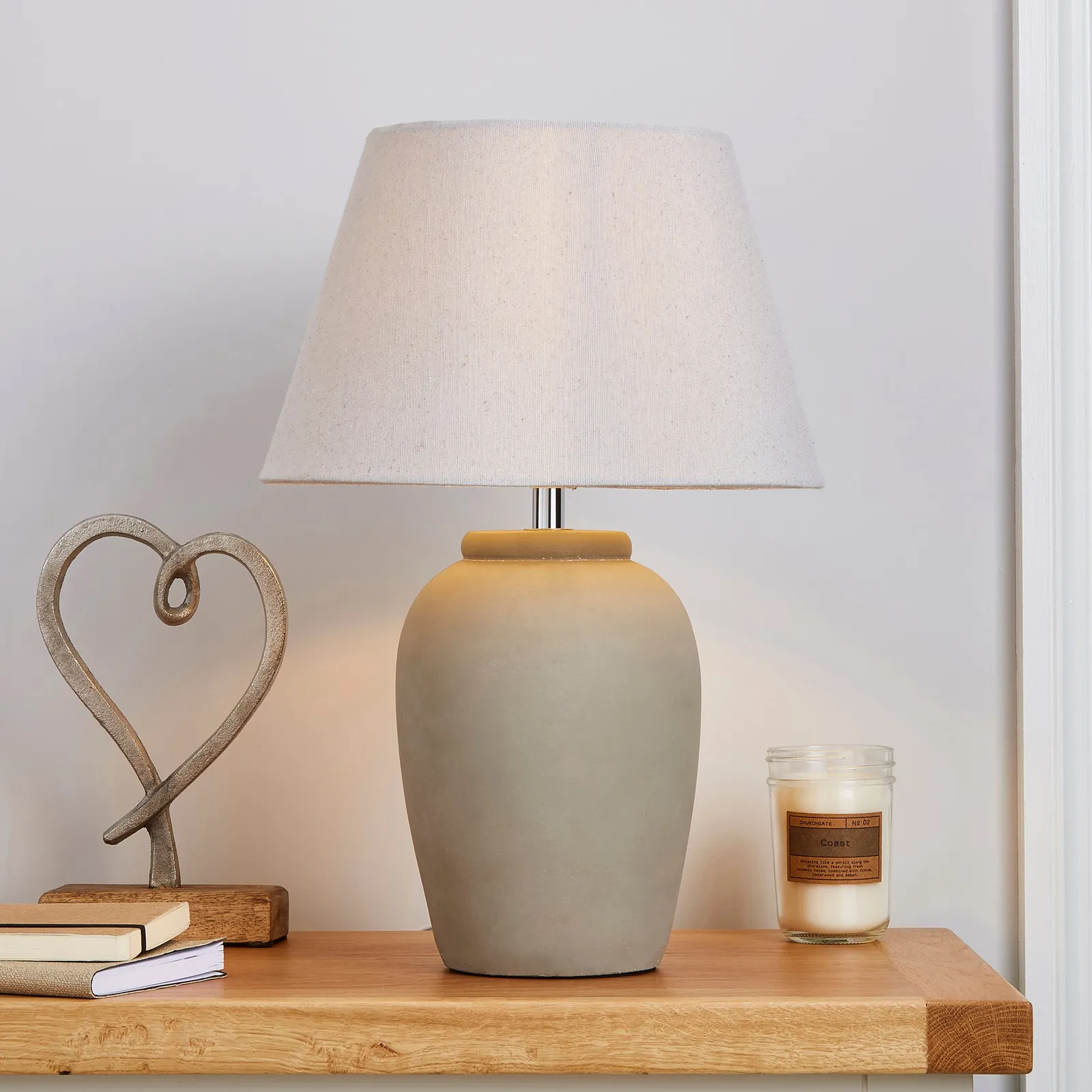 Cadoc Large Concrete Table Lamp Grey