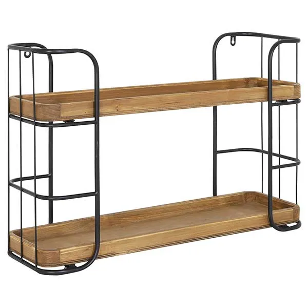 Two Tier Industrial Wall Shelf
