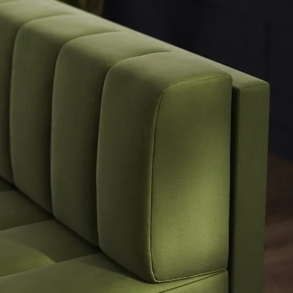 Amali Corner Dining Bench, Matte Plush Velvet 3