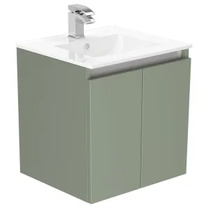 Newland Sage Green Basin Suspended Double Door Unit - 500mm