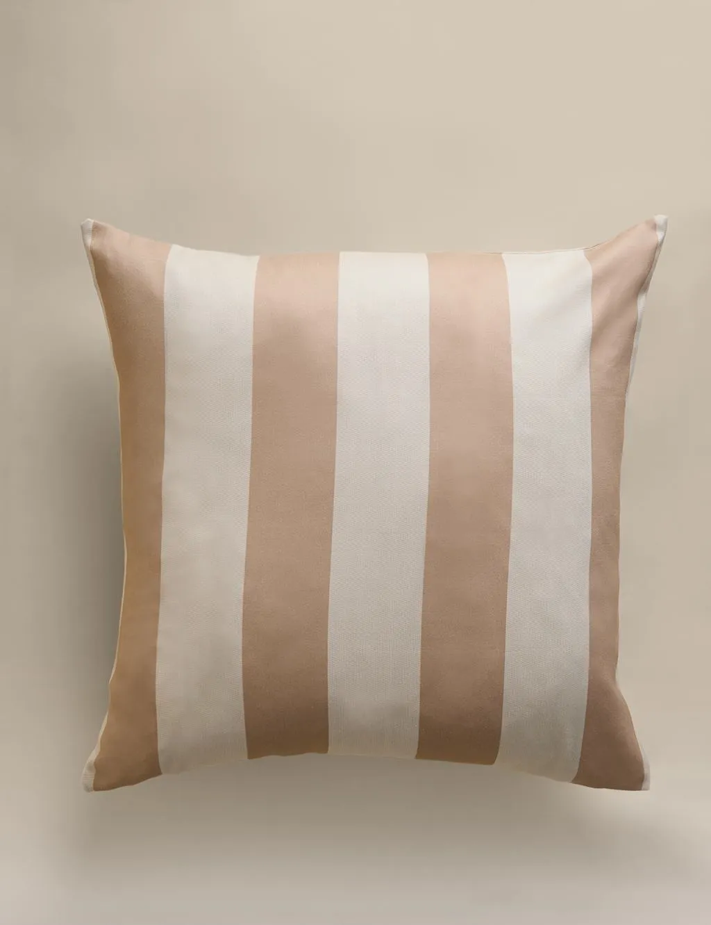 M&S Pure Cotton Stripe Cushion Cover Neutral