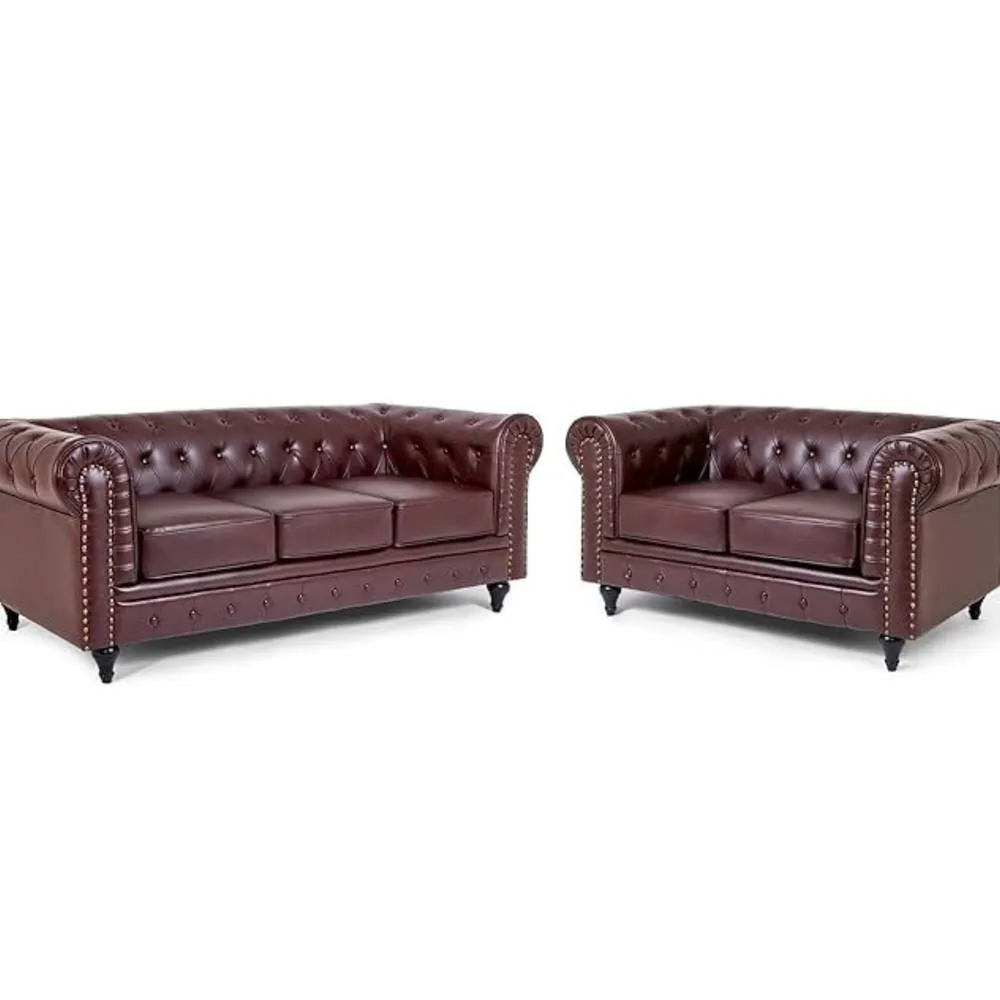 Bliss Furniture Chesterfield 3+2 Seater Sofa Set in Brown