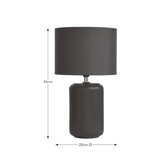 Lea Ribbed Ceramic Table Lamp 6