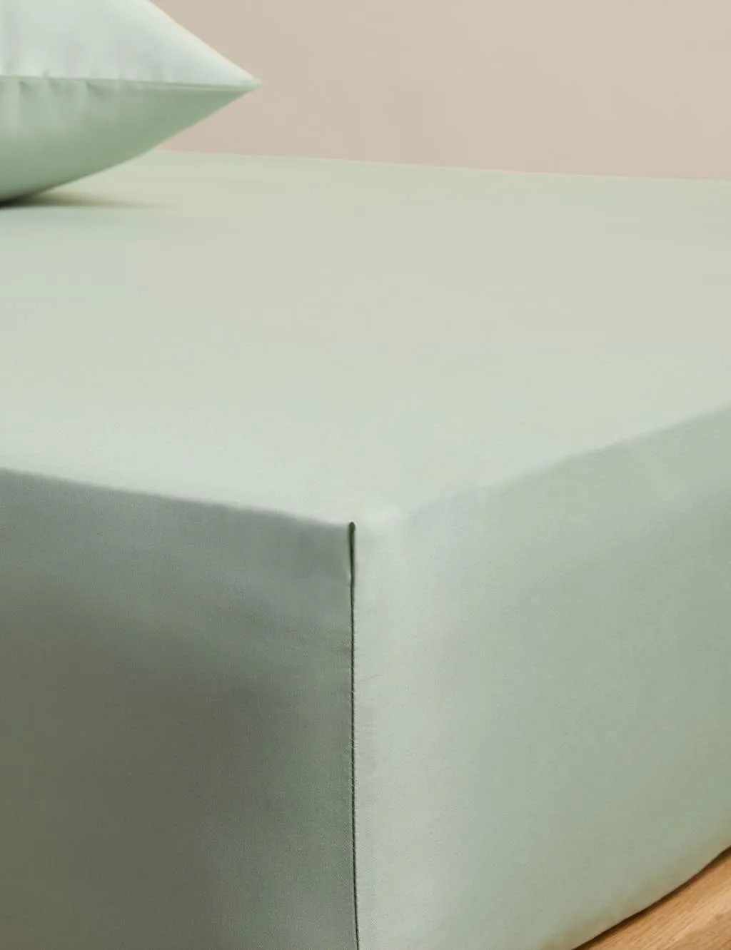 M&S Egyptian Cotton 230 Thread Count Silky Deep Fitted Sheet Sage