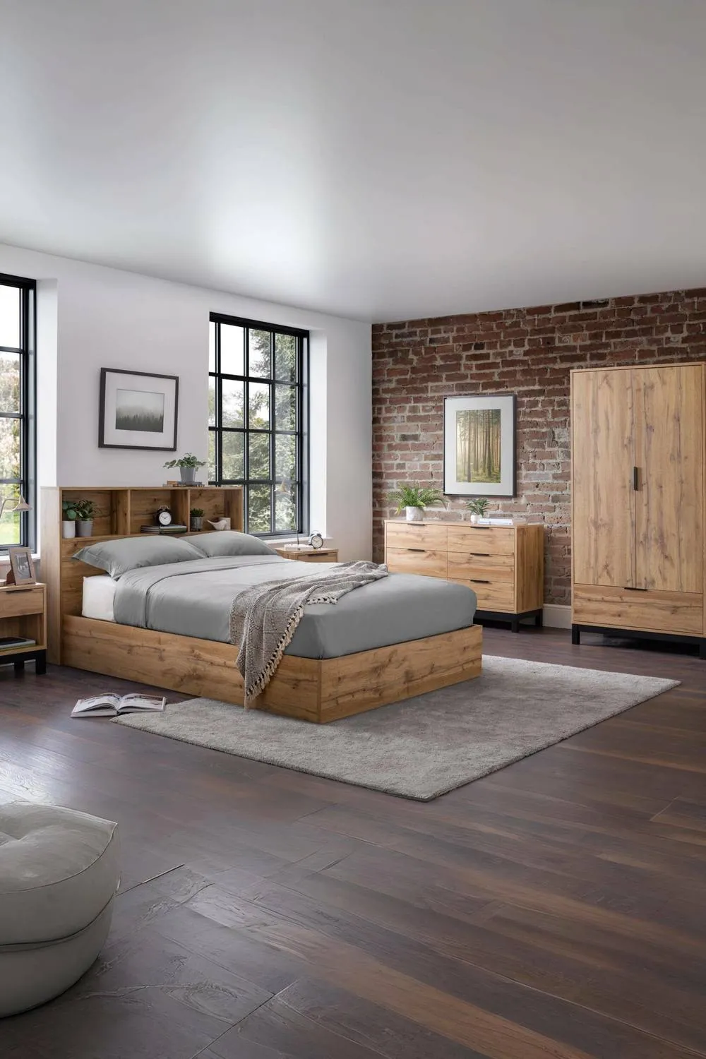 Julian Bowen Bali Bookcase Ottoman Storage Bed in Natural 3