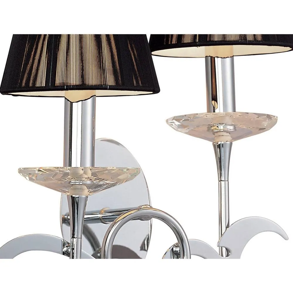 Netlighting Acanto Wall Lamp Switched 2 Light E14 Chrome Black Shades 5