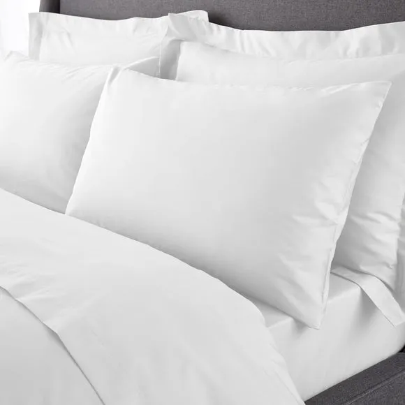 Hotel 230 Thread Count Crisp 100% Cotton Percale Standard Pillowcase Pair