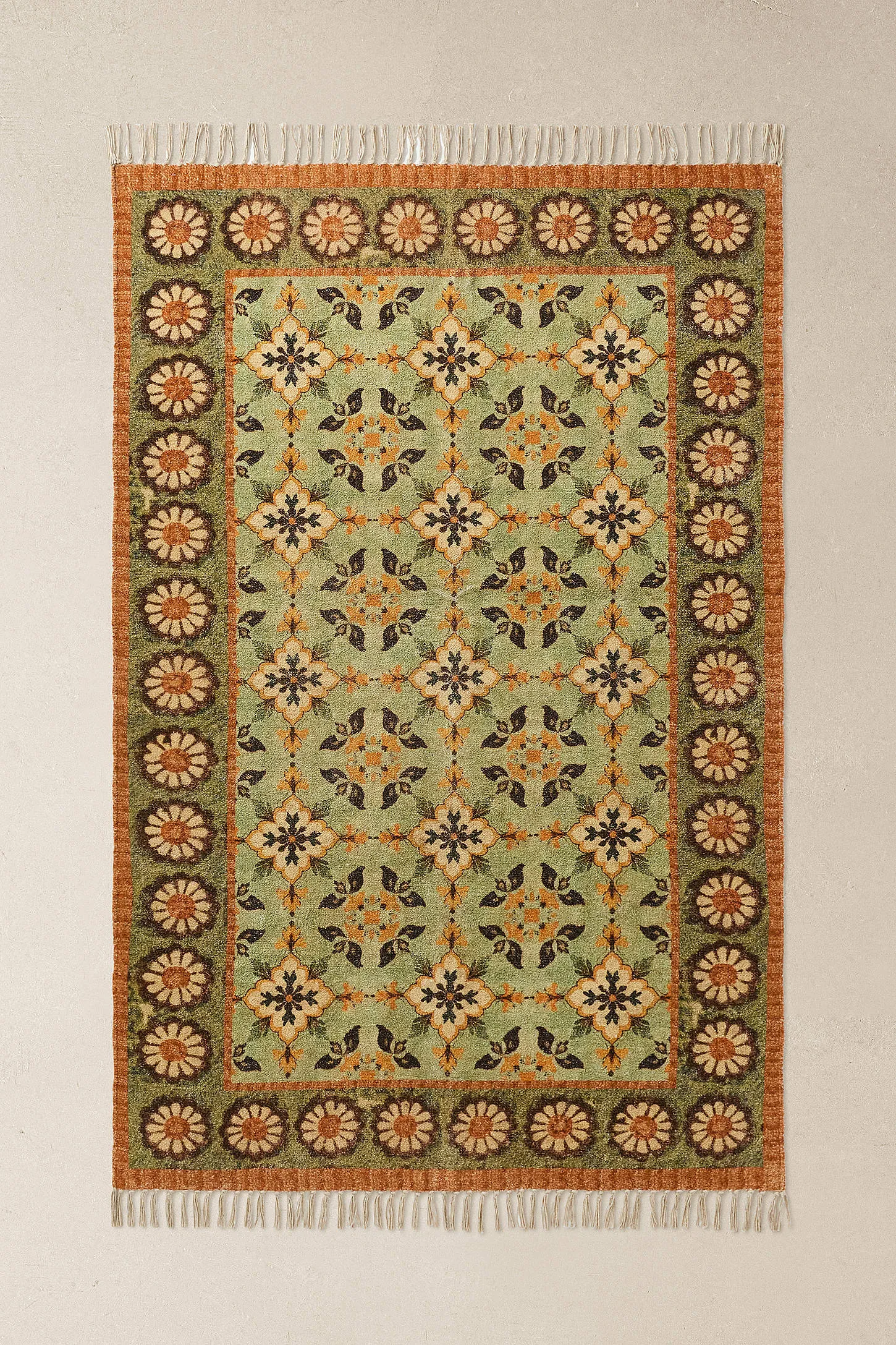 Lennie Floral 4x6ft / 120x180cm Rug - Green 2