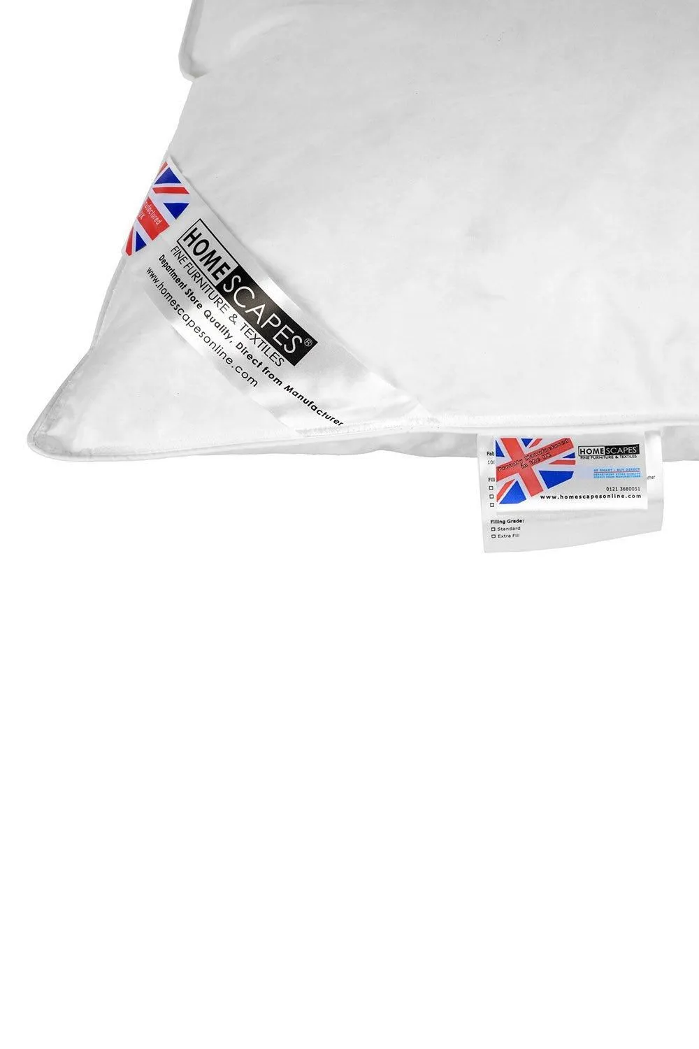Homescapes Luxury Goose Down Pillow Soft, Breathable & Hypoallergenic in White 4