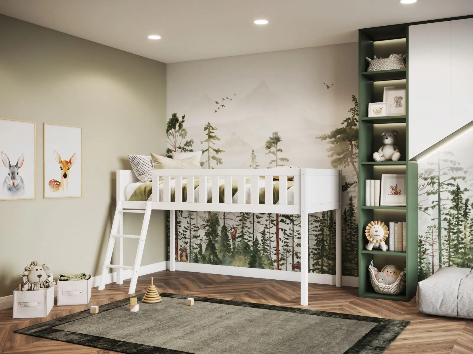 Flair Bea Mid Sleeper Cabin Bed in White 1