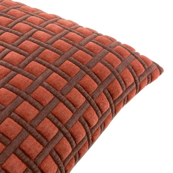 Furn Softie Grid Quilted Cushion Cinnamon/Chocolate 40 X 60Cm, Brown 4