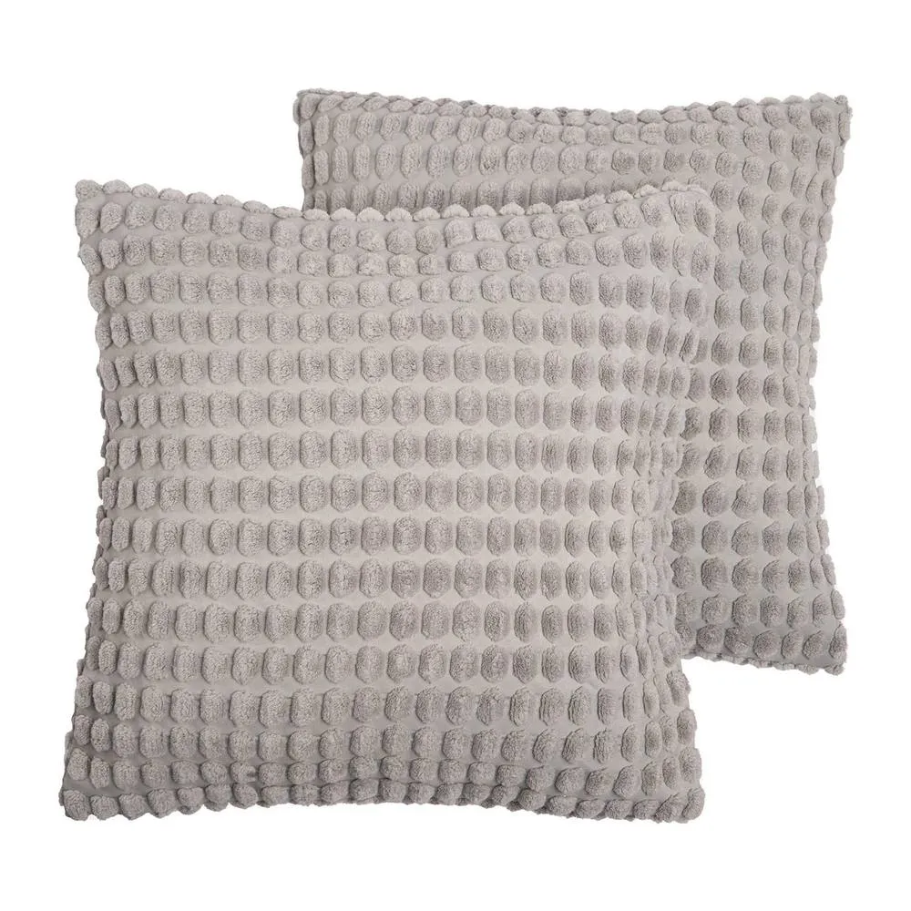 OHS 2 Pack Bobble Cushion Covers Home Decor Set in Light Grey
