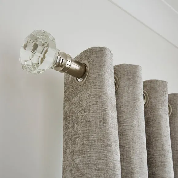 Crystal Gemstone Fixed Metal Curtain Pole with Rings 4
