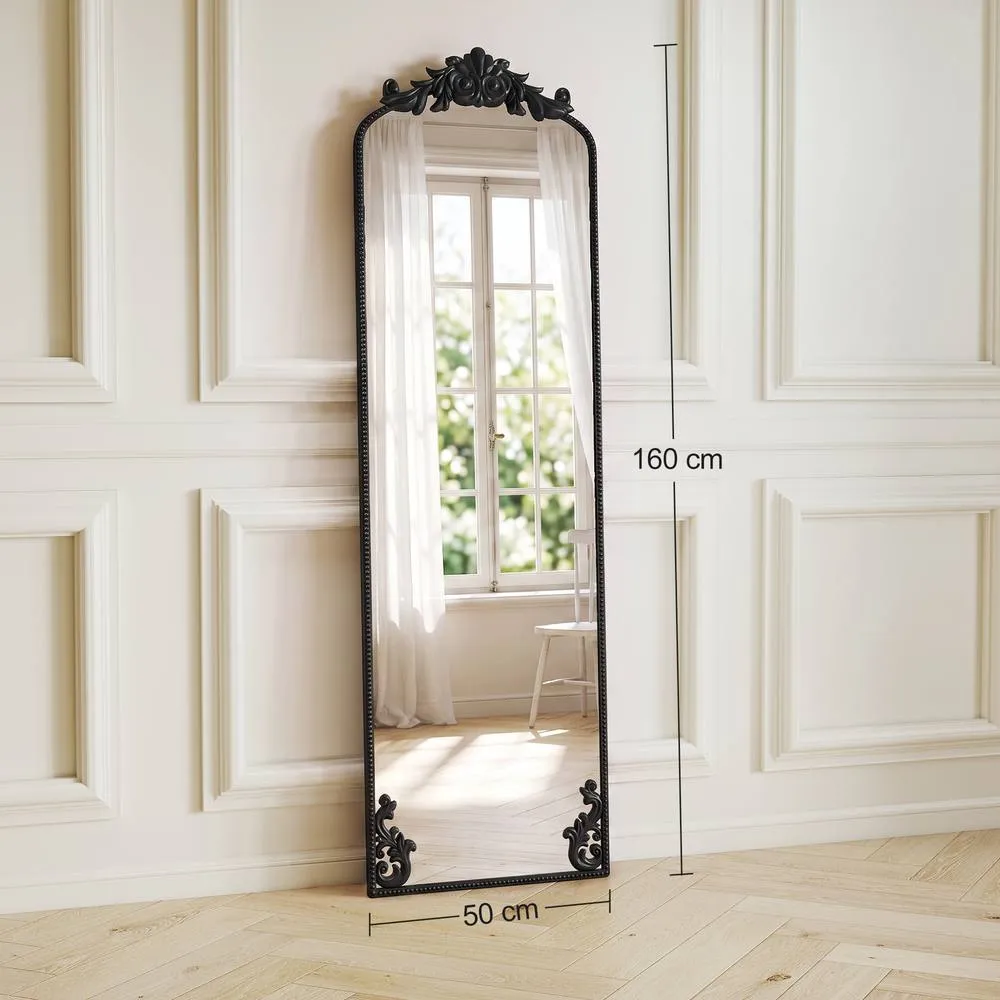 HOMCOM 50 x 160 cm Floor Mirror with Metal Frame, Black 3