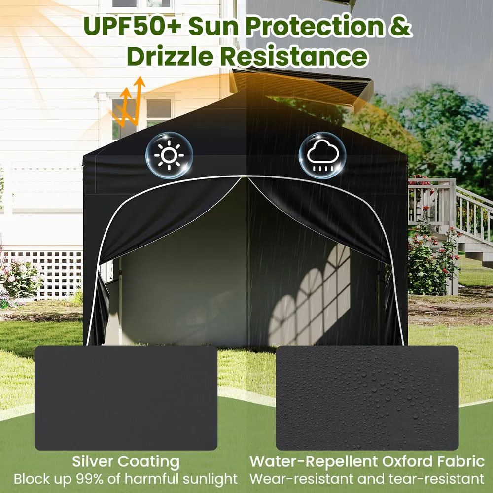 Costway 300x300cm Pop up Canopy Tent Portable Foldable Beach Sun Shelter in Black 4