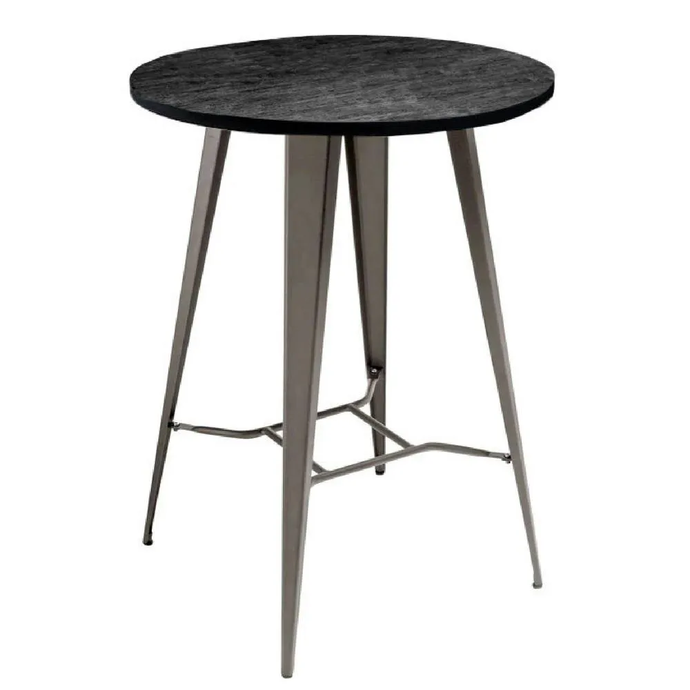 netfurniture Soho Grey Darkwood Round Bar Table
