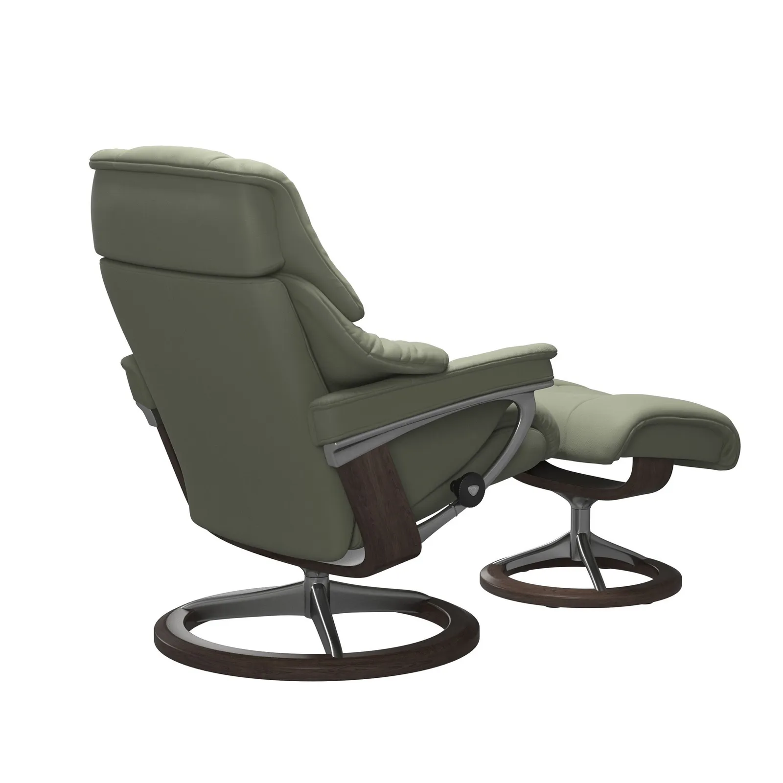 Stressless Reno Small Signature Recliner Chair & Footstool Leather | Barker & Stonehouse 3