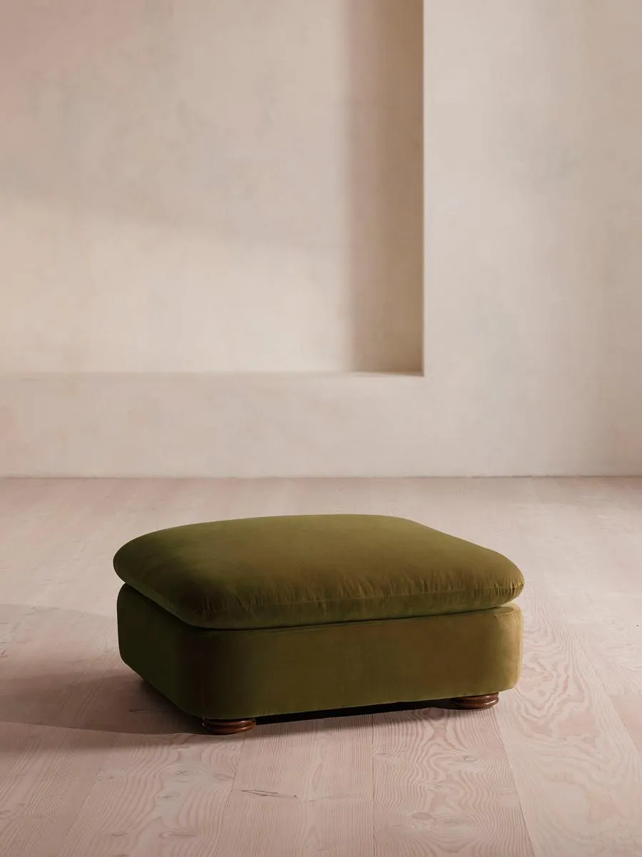 Rava Ottoman, Velvet, Olive