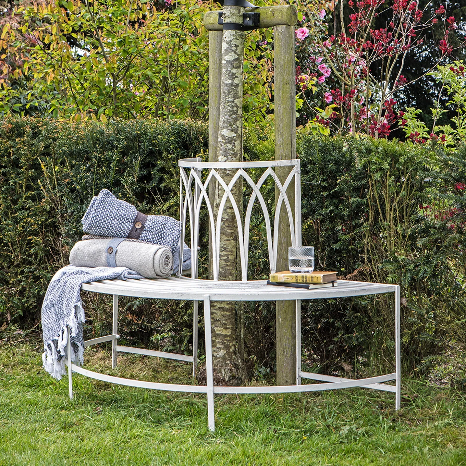 Albramo 2 Seater Tree Bench Seat Cream (Natural)