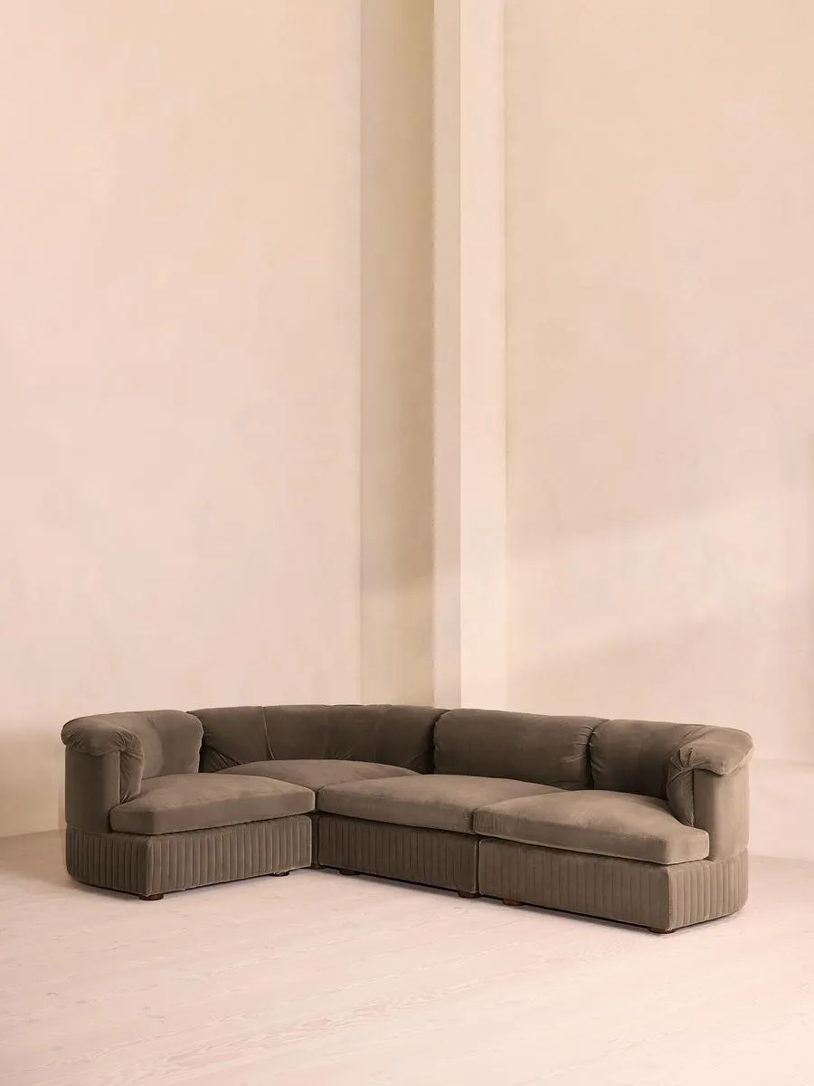 Oona Modular Sofa, L-Shape Sofa, Velvet Taupe