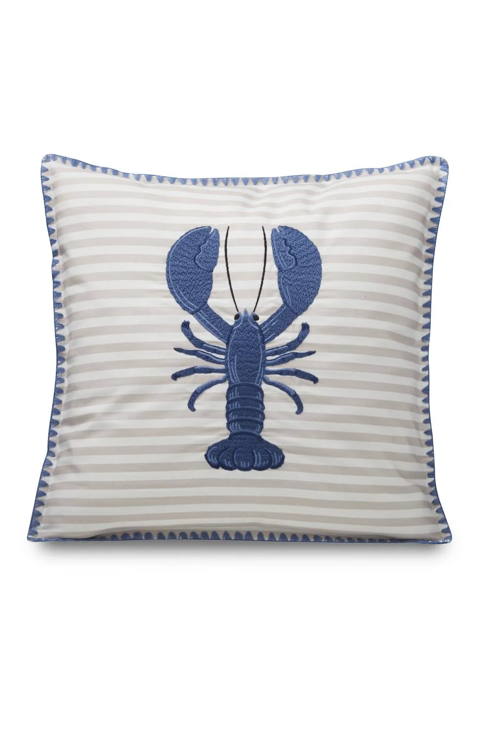 Catherine Lansfield 'Lobster' Embroidered Cushion in Blue 3