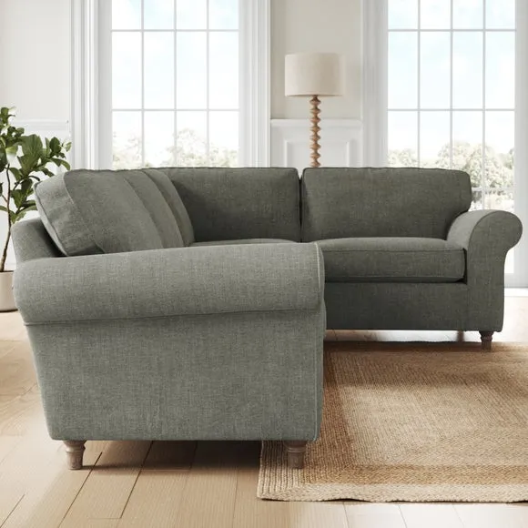 Flori Tonal Plush Chenille Corner Sofa 2