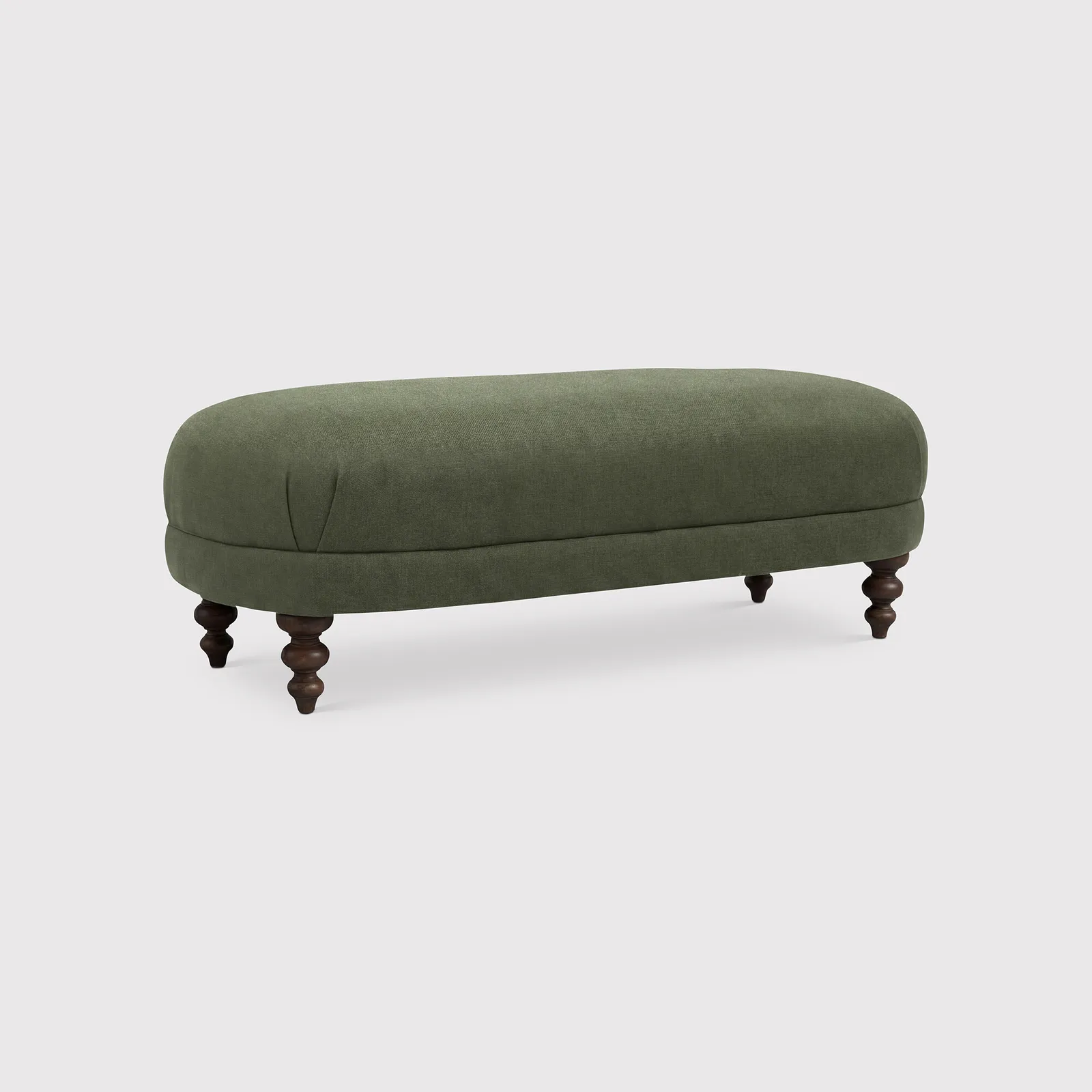English Heritage Clover 26 Footstool, Green Fabric | Barker & Stonehouse 1