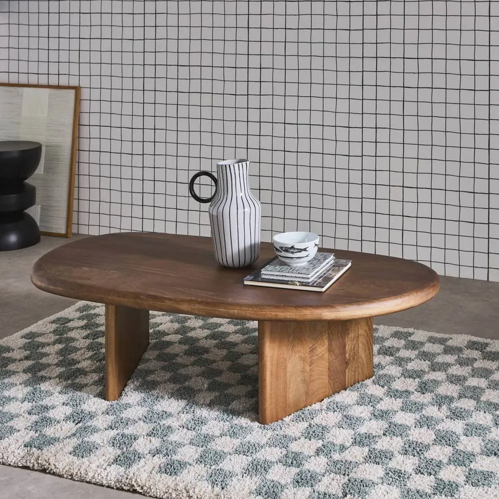 sweeek Oval coffee table mango wood in Dark Brown 6