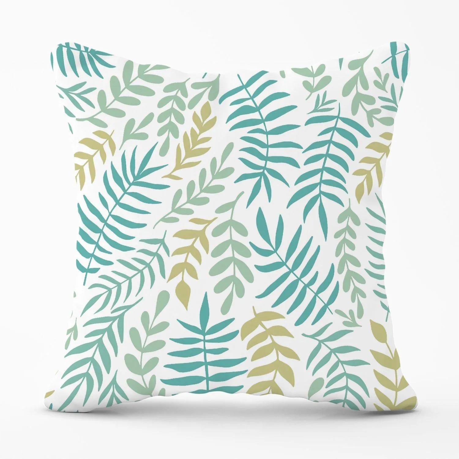Warren Reed - Designer Multicolor Leafs & Branches Outdoor Cushion in Green