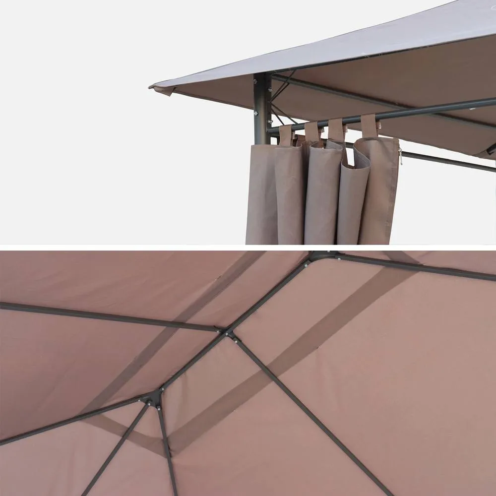 sweeek 3x4m Pergola Replacement Canopy Roof Cloth Divio in Medium Beige 2